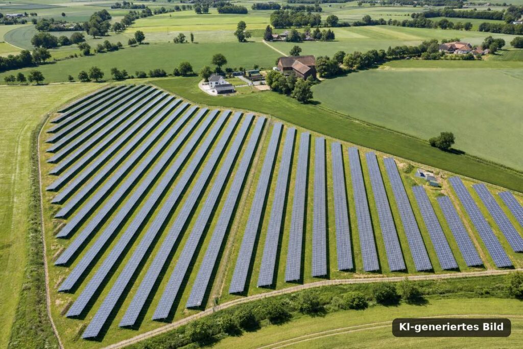 Eine Freiflächen-PV-Anlage