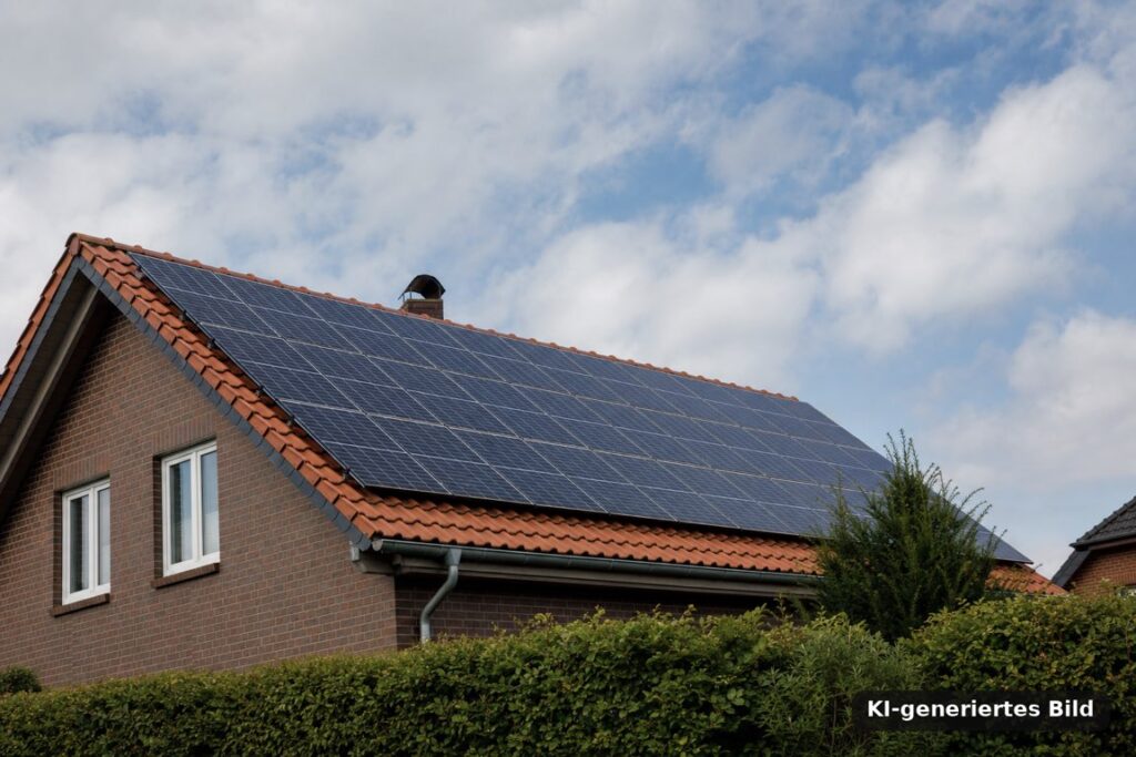 Eine PV-Anlage auf einem Einfamilienhaus